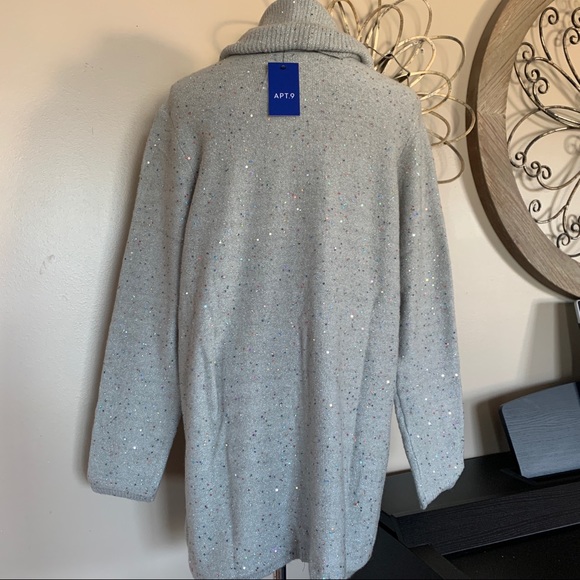 NWT APT. 9 Size XXL Silver Sparkly Sweater & Scarf - Christmas - Picture 4 of 6